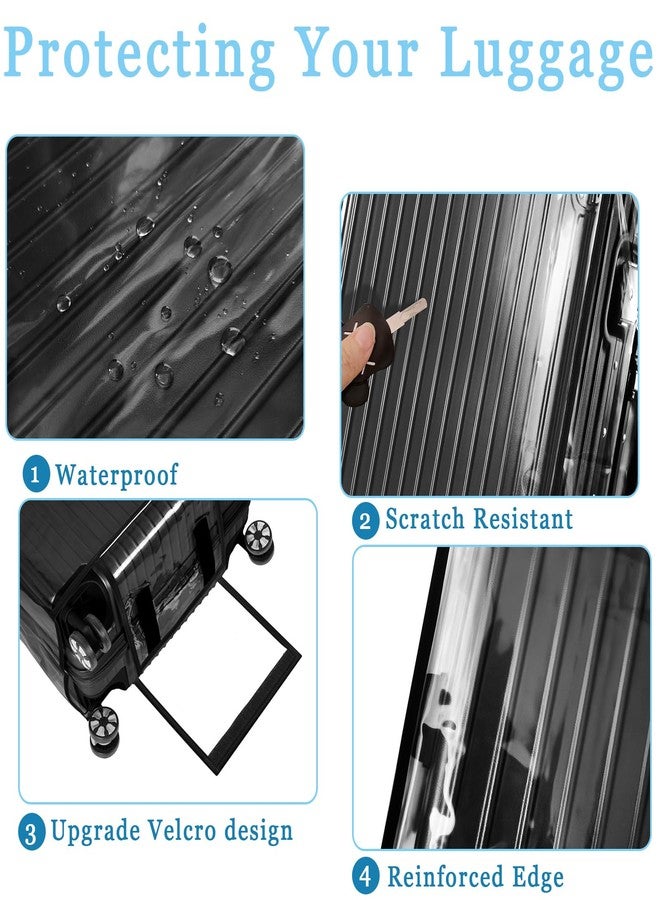 Hapforever 1 Pack Clear Luggage Cover Protector, 28 Inch PVC Suitcase Cover Protectors Waterproof Luggage Covers for Wheeled Suitcases Dustproof Suitcases Covers for Luggages - Image 4